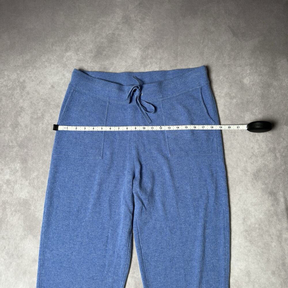 J Crew 100% Cashmere High Rise Jogger Pants Womens M NWT Heather Blue Tie Waist - Picture 6 of 11